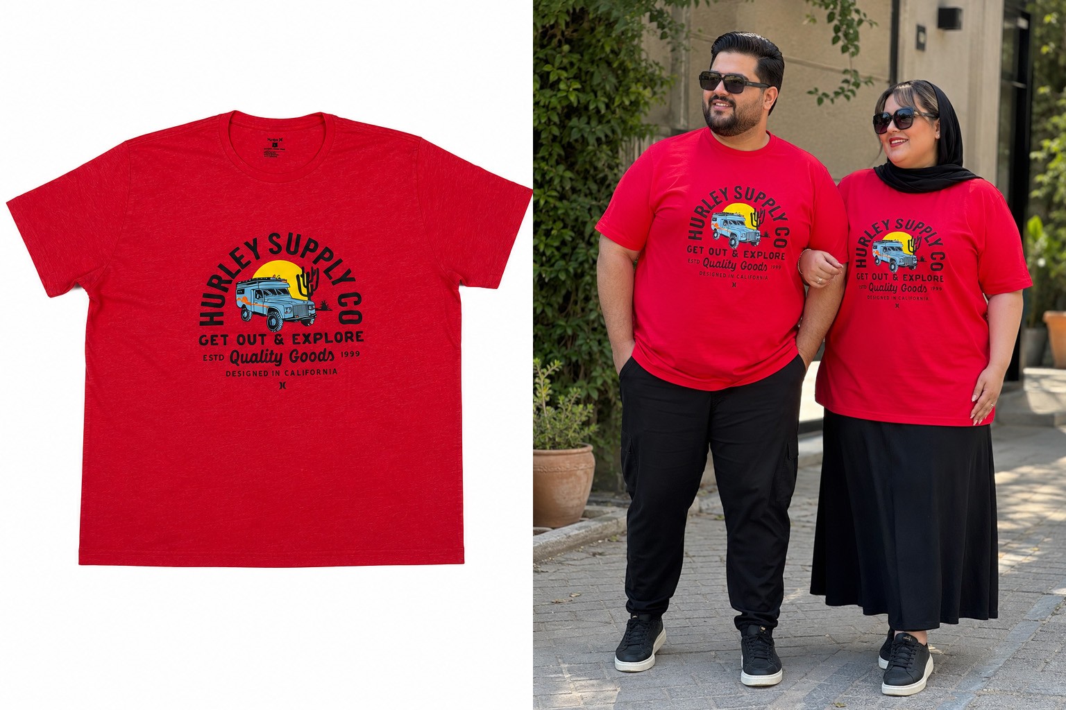 تیشرت گرم بالا طرح‌دار مردانه مدل Hurley Supply Co