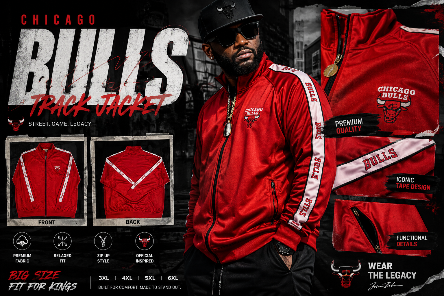 سویشرت زیپدار Chicago Bulls