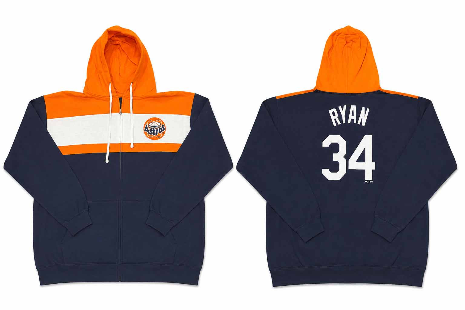 هودی زیپ‌دار مردانه سایز بزرگ مدل Houston Astros Ryan 34 | استایل اسپرت بیگ سایز