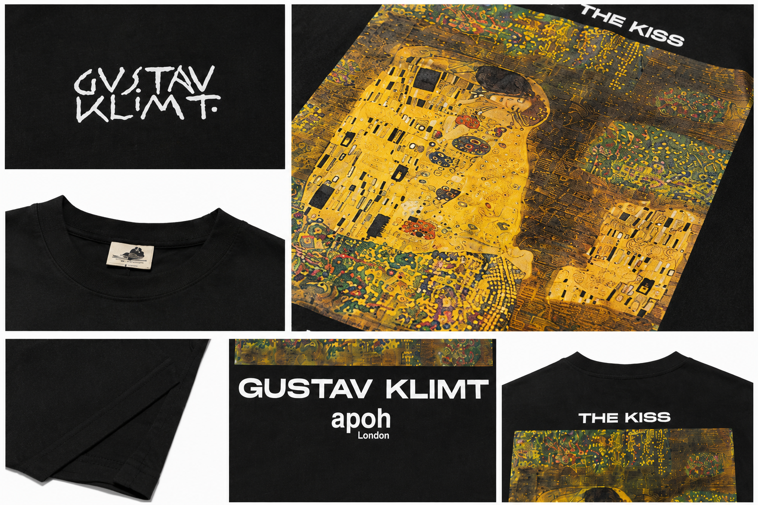 تیشرت گرم بالا طرح دار Gustav Klimt مدل The Kiss اورسایز