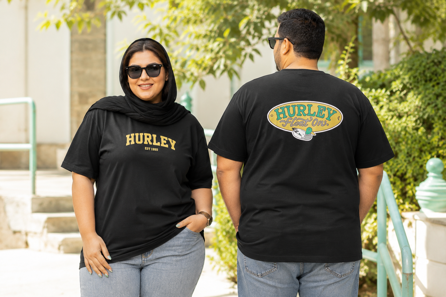 تیشرت بیگ سایز Hurley مدل College Logo